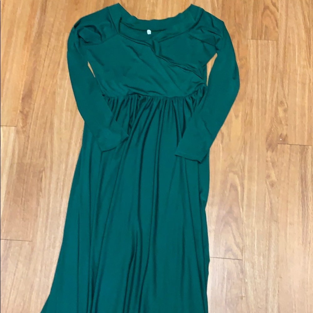Emerald Green Elegant Maternity Dress